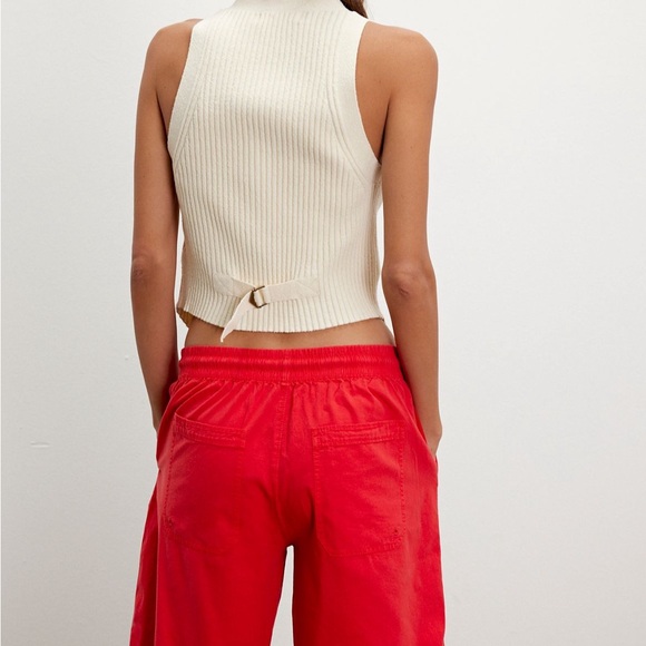 Free people Saylor Poplin pull on shorts (red) - Picture 3 of 7